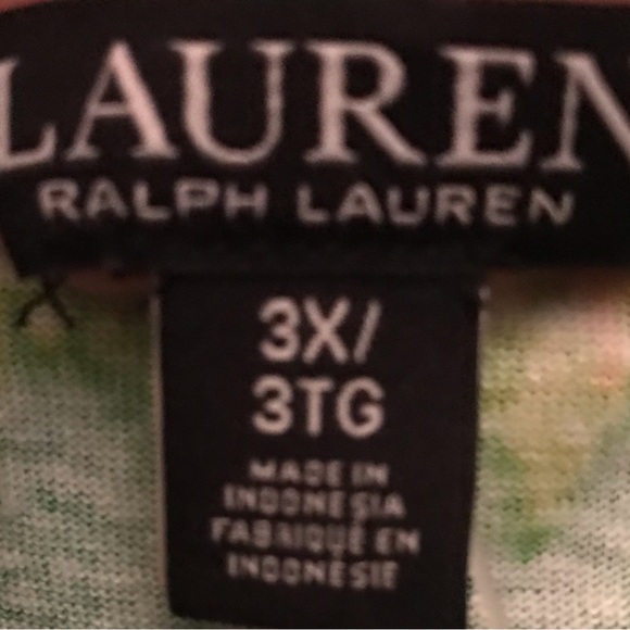 Lauren by Ralph Lauren Floral belted top with elastic neck line.  Brand New 3X - Picture 3 of 7